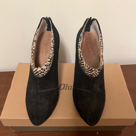 Seychelles Black Suede Booties Size 7.5 - Picture 1 of 5
